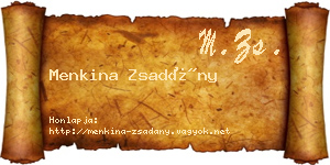 Menkina Zsadány névjegykártya